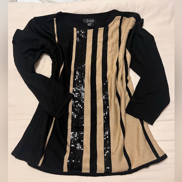 Striped Sequined Sweater - Picture 1 of 14